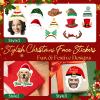 Personalized Christmas Stickers with Photo Face Custom Xmas Santa Hat Labels for Gift Boxes, Party Decorations, Envelopes, 15pcs, Style2 (Photo Name Style) view 2
