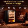 50L Electric Cigar Humidors, Thermostatic Electric Cooler Cabinet with Water Tank, Temperature & Humidity Controlable, Digital LED Screen, Electronic Wine Cooler Humidor Cedar Wood for 300 Cigars view 2