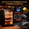 50L Electric Cigar Humidors, Thermostatic Electric Cooler Cabinet with Water Tank, Temperature & Humidity Controlable, Digital LED Screen, Electronic Wine Cooler Humidor Cedar Wood for 300 Cigars view 3