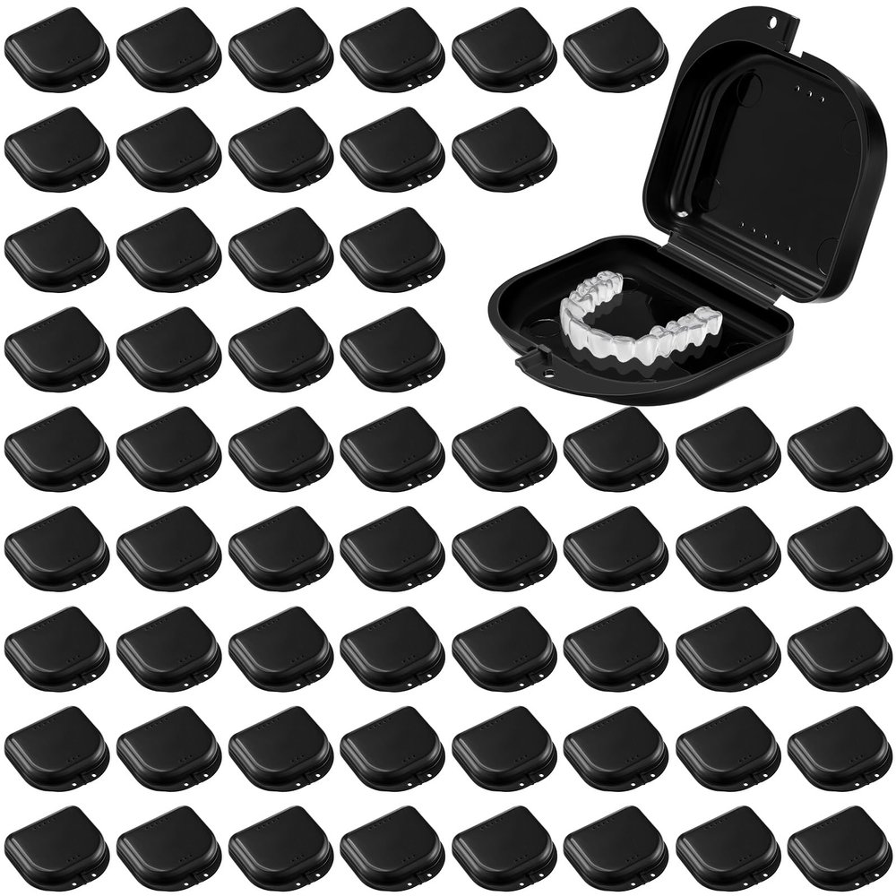 Sherr Dental Retainer Case with Holes,120 Pcs,Black