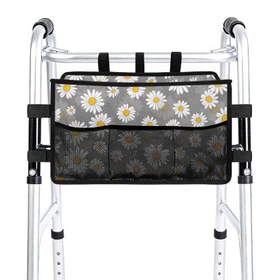 LedBack Daisy Gray Walker Bag Multi Pockets Organizer Pouch Walker Accessories Portable Large Capacity Storage Bag for Folding, Rolling Walkers