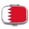 Pill Box 2 Compartment Medicine Pill Case Portable for Pocket Or Purse with Kingdom of Bahrain Flag Decorative Metal Medicine Vitamin Organizer Unique Gift view 1