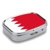Pill Box 2 Compartment Medicine Pill Case Portable for Pocket Or Purse with Kingdom of Bahrain Flag Decorative Metal Medicine Vitamin Organizer Unique Gift view 2