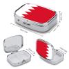 Pill Box 2 Compartment Medicine Pill Case Portable for Pocket Or Purse with Kingdom of Bahrain Flag Decorative Metal Medicine Vitamin Organizer Unique Gift view 3