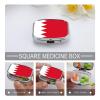 Pill Box 2 Compartment Medicine Pill Case Portable for Pocket Or Purse with Kingdom of Bahrain Flag Decorative Metal Medicine Vitamin Organizer Unique Gift view 4