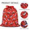 Mshutbna Sport Football Christmas Gift Bags 2pcs Reusable Fabric Drawstring Gift Wrapping Bags for Xmas Presents Party Decorations Holiday Favors 16x12 12x10 inches view 2