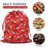 Mshutbna Sport Football Christmas Gift Bags 2pcs Reusable Fabric Drawstring Gift Wrapping Bags for Xmas Presents Party Decorations Holiday Favors 16x12 12x10 inches view 3