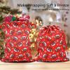 Mshutbna Sport Football Christmas Gift Bags 2pcs Reusable Fabric Drawstring Gift Wrapping Bags for Xmas Presents Party Decorations Holiday Favors 16x12 12x10 inches view 4