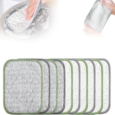 10 PCS Multipurpose Wire Dishwashing Cloth 2025 Upgraded Double-Sided Dishwashing Cloth, Stainless Steel Wire with Multi-Layer Cotton Thread, Metal Scrubbing Pads for Kitchen Cleaning