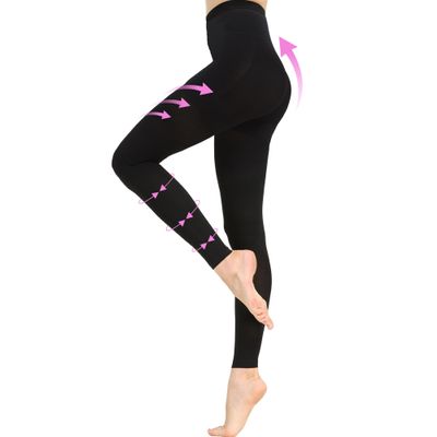 20-30 mmHg Graduated Compression Pantyhose for Women, Footless High Waist Support Compression Tights & Leggings for Swelling Relief, Circulation Boost & Travel Comfort, Black, 2X-Large