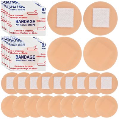 UKCOCO 100Pcs PE Bandages Quick Absorbing Round Adhesive Finger Cover Flexible First Aid Wound Care for Fingertips and Joints