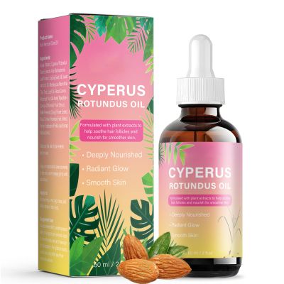100% Pure Natural Cyperus Rotundus Essential Oil, 2 fl oz for Skin Care & Hair Management, Supports Reduction of Unwanted Hair Growth (01)