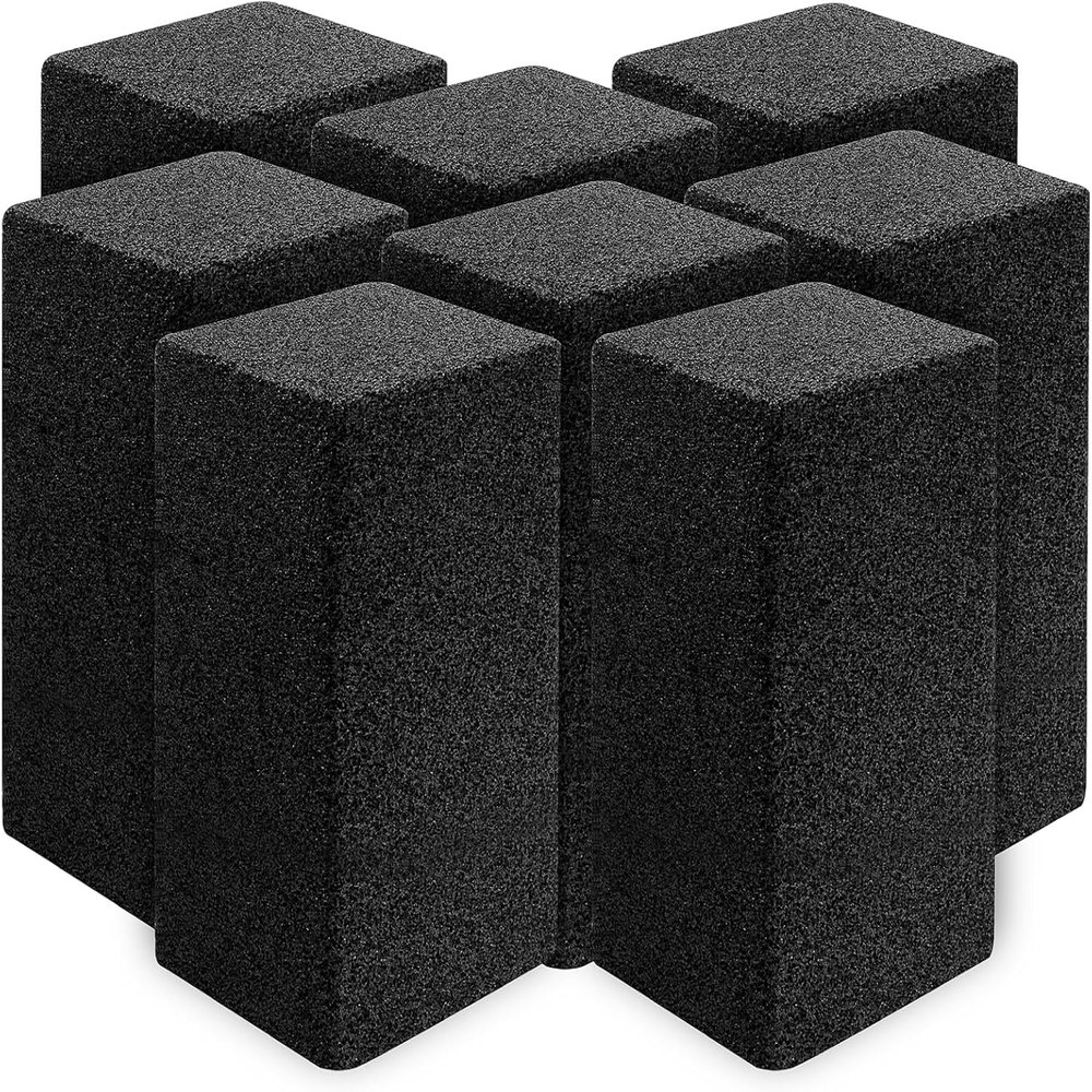 Grill Cleaning Brick 8-Pack Non-Toxic, Chemical-Free Commercial Grade Pumice Grill Cleaner Blocks for BBQ Grates, Flat Top Griddle & Burnt Grease Removal