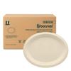 BOSNAL 10 Inch Oval Compostable Plates Bulk Box of 500 Pcs (20 Sets of 25), 100% Sugarcane Bagasse, Eco-Friendly Disposable Plates for Hot & Cold Meals, Microwave Safe, BPA-Free & Sturdy view 1