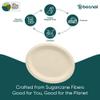 BOSNAL 10 Inch Oval Compostable Plates Bulk Box of 500 Pcs (20 Sets of 25), 100% Sugarcane Bagasse, Eco-Friendly Disposable Plates for Hot & Cold Meals, Microwave Safe, BPA-Free & Sturdy view 3