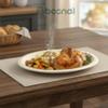 BOSNAL 10 Inch Oval Compostable Plates Bulk Box of 500 Pcs (20 Sets of 25), 100% Sugarcane Bagasse, Eco-Friendly Disposable Plates for Hot & Cold Meals, Microwave Safe, BPA-Free & Sturdy view 4