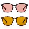 2 Pack Indoor FL-41 Pink & Outdoor Fluorescent-60 Brown Tinted Migraine Light Sensitivity Glasses for Photophobia, Fluorescent LED Glare and Computer, Two Pairs Blue Light Blocking Eyeglasses view 2
