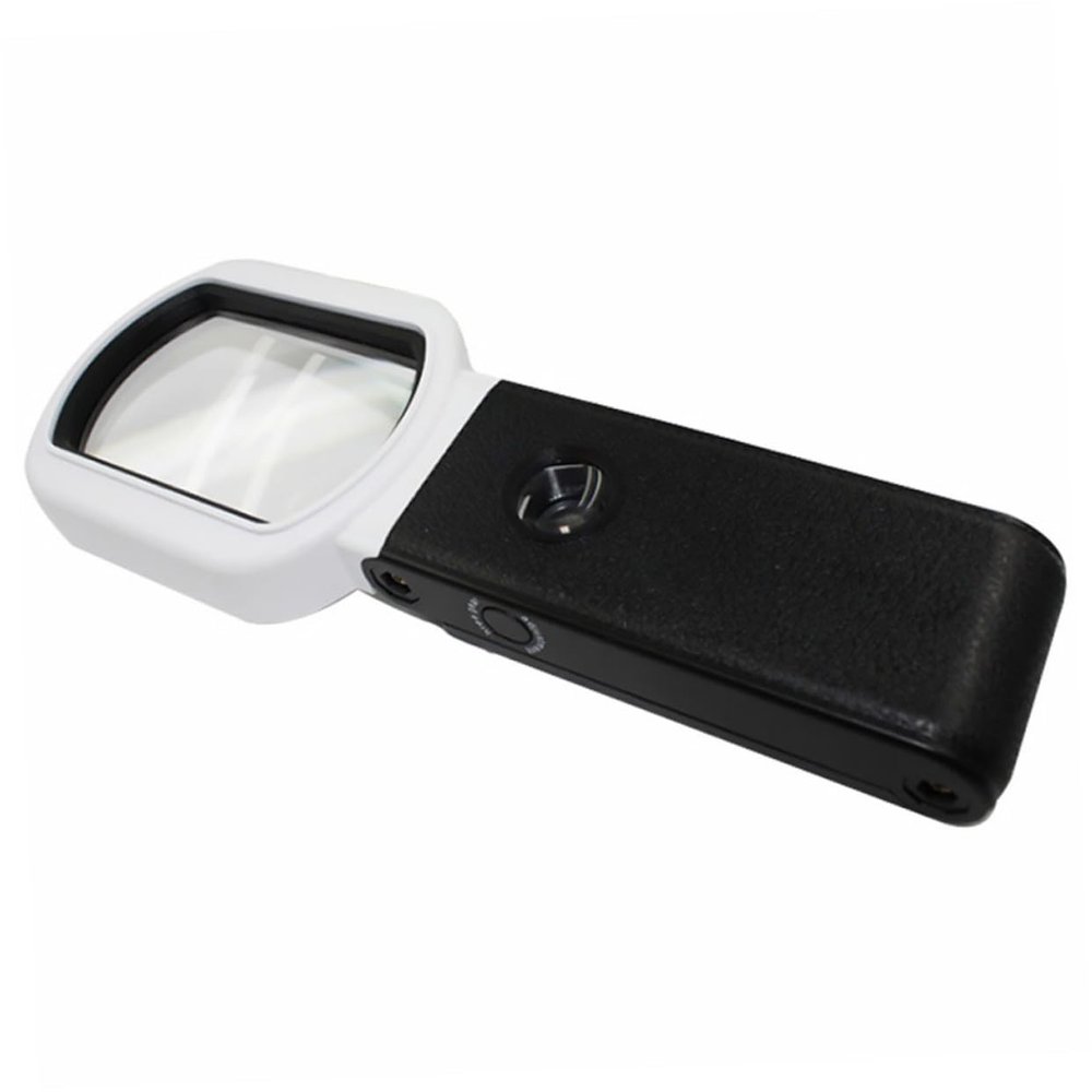 LALADEFIEE Desktop Magnifier with LED Light High Magnification Handheld Reading Glass for Repairing Books Newspapers Maps Ergonomic Design Practical Tool