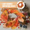 CHICAMPERA Artificial Fall Candle Ring with Realistic Maple Leaves Rustic Pillar Candle Wreath for Thanksgiving Harvest Festival Table Centerpiece Lightweight Autumn Decor for Weddings and view 3