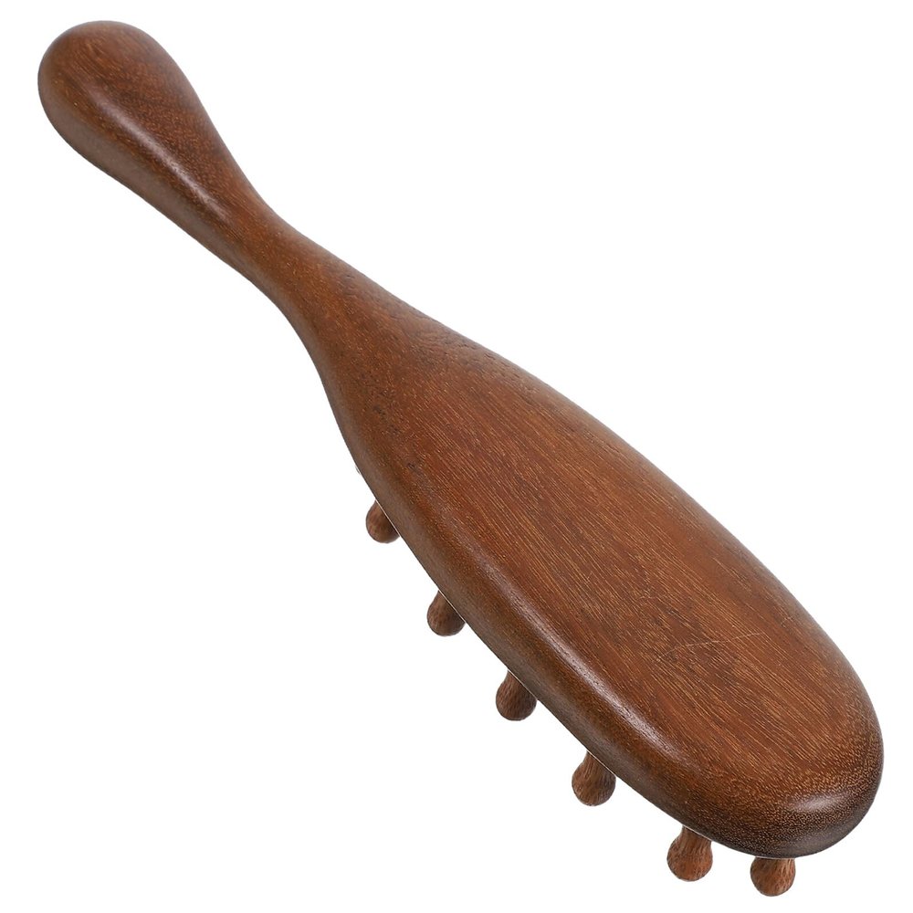 CATIEBYE Wooden Scalp Massage Comb with Wide Teeth Sandalwood Material Comfortable Handle Multipurpose Hair and Facial Massager for Relaxation and Detangling at Home