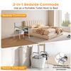 Steadyjoy Bedside Commode with Padded Seat & Backrest, Aluminum Toilet with 6.5 qt Bucket, Easy-Clean, 350 lb Capacity Enhanced Crossbar, Portable Toilet for Seniors with Paper Holder & Newspaper Bag view 4