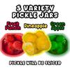 Alky Therapy Triple Pickle Bundle, Candy Flavored Dill Pickles Variety Pack, Fruit Punch, Pineapple, Green Apple, 3 Jars, Perfect for Snacks and Gifts view 2