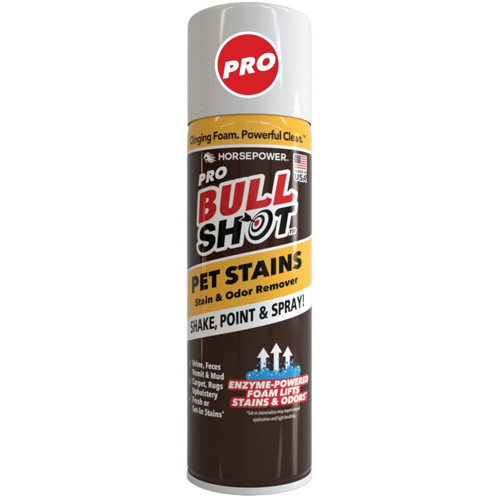 Bull Shot Pro Pet Stains, Foaming Enzyme Powered Pet Stain & Odor Remover