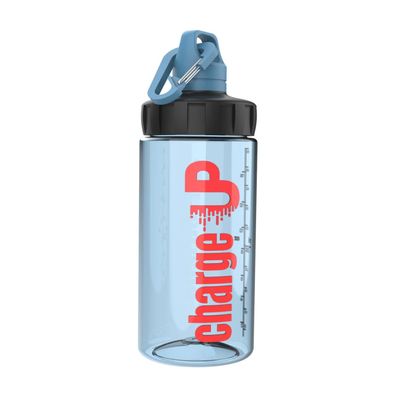 Charge Up Premium Tritan Protein Shaker 500ml BPA Free, Odor-Resistant, Dishwasher Safe, Crystal Clear & Durable Gym Fitness Bottle with Secure Lid (Blue)