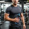 Charge Up Premium Tritan Protein Shaker 500ml BPA Free, Odor-Resistant, Dishwasher Safe, Crystal Clear & Durable Gym Fitness Bottle with Secure Lid (Blue) view 2