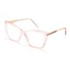 Joylook Reading Glasses for Women Trendy TR90 Blue Light Blocking Metal Frame Readers Stylish Square Cat Eye Eyewear, Crystal Pink, 0.0x view 1