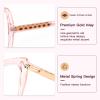 Joylook Reading Glasses for Women Trendy TR90 Blue Light Blocking Metal Frame Readers Stylish Square Cat Eye Eyewear, Crystal Pink, 0.0x view 4