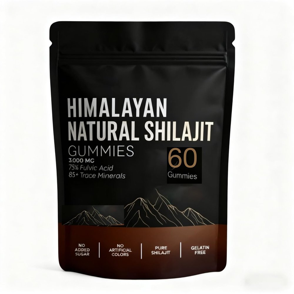 Himalayan Shilajit Gummies, Natural Energy and Focus, Non-GMO, 60 Gummies (1)