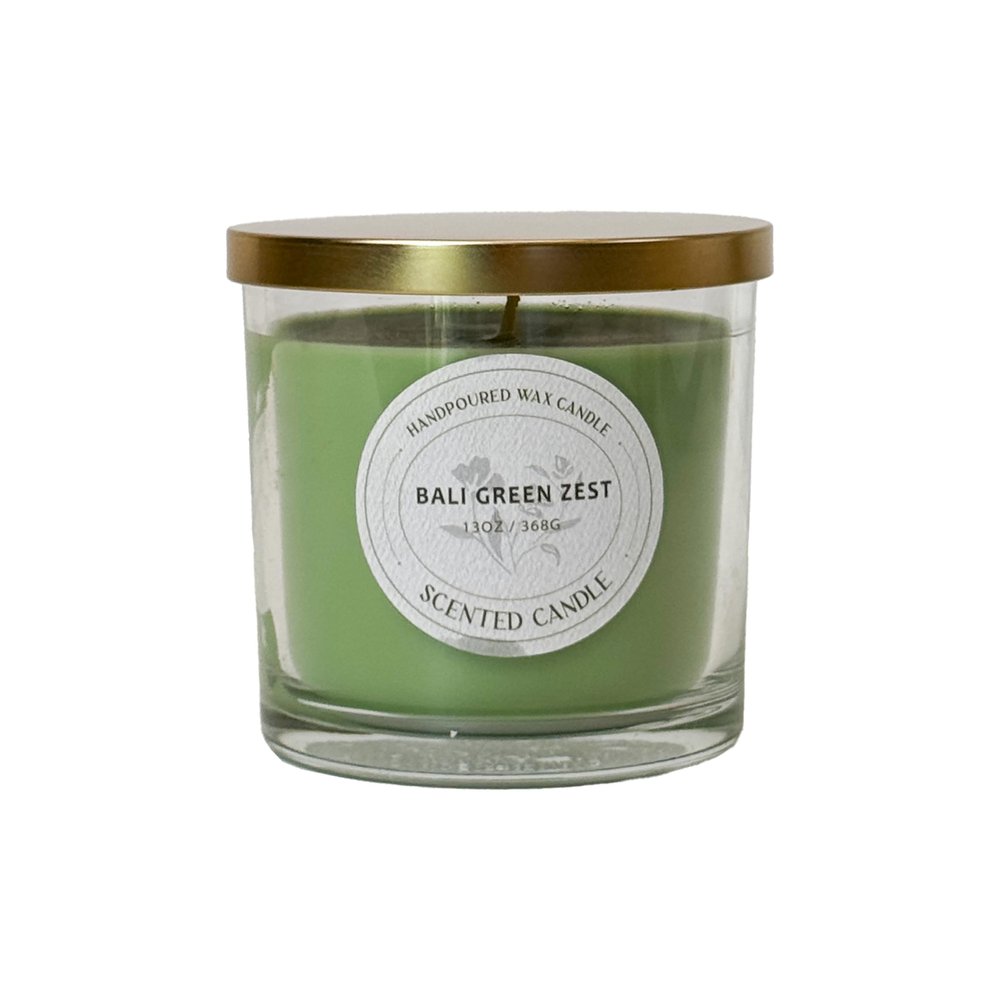 Signature Scented Candle 13oz with Lid CW Studio Color Sprayed Glass Jar, Clean Burn Soy & Paraffin Wax, Smokeless Long Burn, Home Decor & Gift Giving