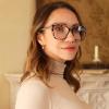 Joylook 2 PACK Reading Glasses for Women Trendy TR90 Blue Light Blocking Metal Frame Readers Stylish Square Cat Eye Eyewear, Black+Tortoise Grey 2 Pack, 1.75x view 3