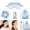 3Pcs Satin Eye Mask Silk Sleep Masks Set Silky Blindfold Eyeshade Blackout Eyes Cover Pouches Bag Scrunchy Wedding Gift view 2