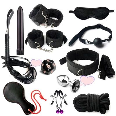 12 Piece Nylon Equipment Kit, Multifunctional Hand, Foot, Wrist, and Hip Exercise Device, Fun Dice Accessories, Portable Fitness, Couple Gift (Black)