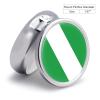 Pill Box Case 3 Compartment with Republic of Nigeria Flag, Portable for Pocket Or Purse Travel Pill Organizer for Vitamins, Medication, Fish Oil and Supplements Daily Use Round view 2