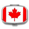Pill Box 2 Compartment, Canada Flag Printing Pill Case Portable for Pocket Small Travel Medicine Organizer for Vitamins, Medication, Fish Oil and Supplements Square view 1