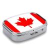 Pill Box 2 Compartment, Canada Flag Printing Pill Case Portable for Pocket Small Travel Medicine Organizer for Vitamins, Medication, Fish Oil and Supplements Square view 2