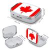 Pill Box 2 Compartment, Canada Flag Printing Pill Case Portable for Pocket Small Travel Medicine Organizer for Vitamins, Medication, Fish Oil and Supplements Square view 3