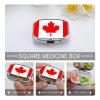 Pill Box 2 Compartment, Canada Flag Printing Pill Case Portable for Pocket Small Travel Medicine Organizer for Vitamins, Medication, Fish Oil and Supplements Square view 4