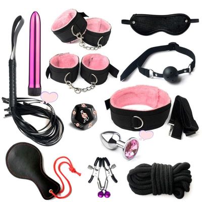 12 Piece Nylon Equipment Kit, Multifunctional Hand, Foot, Wrist, and Hip Exercise Device, Fun Dice Accessories, Portable Fitness, Couple Gift (Pink)