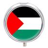 Portable Pill Case, Travel Multi-Functional Proof Pill Box for Purse & Pocket, with Palestine Flag Metal Medicine Organizer Box for Vitamins, Fish Oil & Supplements Round view 1