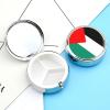 Portable Pill Case, Travel Multi-Functional Proof Pill Box for Purse & Pocket, with Palestine Flag Metal Medicine Organizer Box for Vitamins, Fish Oil & Supplements Round view 4