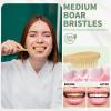 DEBETOOL 12 Pack Bamboo Toothbrushes - Natural Boar Bristle Toothbrush for Gum Health & Teeth Whitening, Wooden Organic Toothbrushes for Adults (Plastic Free) view 3