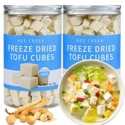 Hee Creek Freeze Dried Tofu 160g/5.6oz Dried Glucono--lactone Tofu Cubes High Protein, Keto Friendly, Vegan, Gluten Free