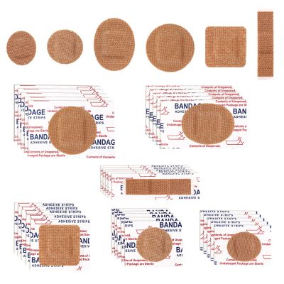 120pcs Small Circle Bandages, 6 Sizes Flexible Fabric Spot Adhesive Breathable Bandages Includes Oval Round & Square Strip Wound Protection for Face Nose Skin Hands Small Incisions