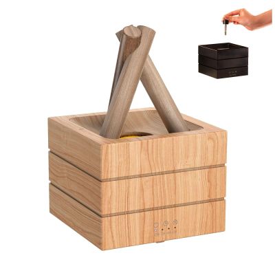 2-in-1 Bonfire Shaped Infuser Aroma Diffuser & Humidifier - Campfire Purifier for Bedroom, Aromatherapy Essential Oil Diffuser, LED Lights, Auto-Off, Type-C, for Home Room Desktop(Wood Color)
