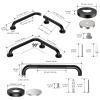 16 Inch Angled Grab Bar, iHansee Anti Slip L-Shaped Shower Grab Bar w/ 16 Inch Straight Bathroom Balance Bar, Knurled Stainless Steel Safety Handle for Seniors Elderly Injury Handicap, Matte Black view 2