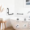 16 Inch Angled Grab Bar, iHansee Anti Slip L-Shaped Shower Grab Bar w/ 16 Inch Straight Bathroom Balance Bar, Knurled Stainless Steel Safety Handle for Seniors Elderly Injury Handicap, Matte Black view 4